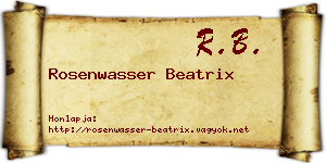 Rosenwasser Beatrix névjegykártya